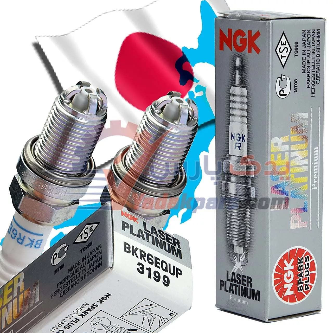 شمع خرچنگی NGK پایه کوتاه پلاتینیوم لیزر (بسته 4 عددی)