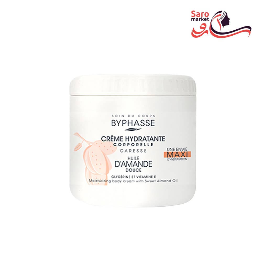 کرم بدن بایفاس Byphasse روغن بادام حجم 500 میل