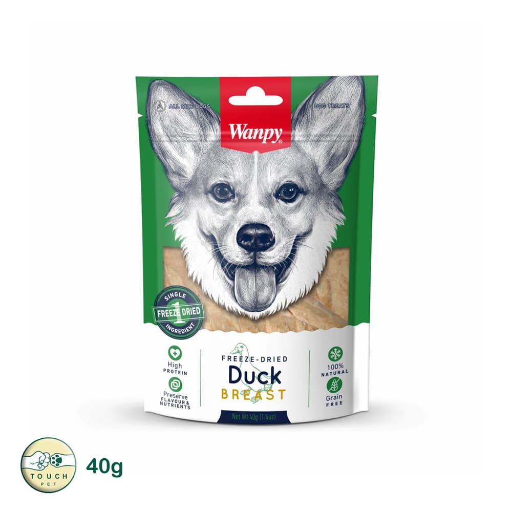 تشویقی سگ ونپی مدل فریز دراید طعم اردک Freeze Dried Duck Breast وزن 40 گرم