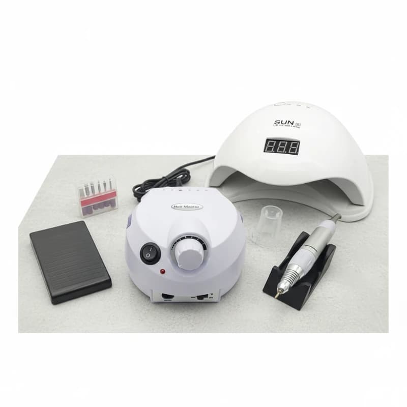 پک استارتر ناخن | سوهان برقی نیل مستر601 + UV/LED — تصویر ۳