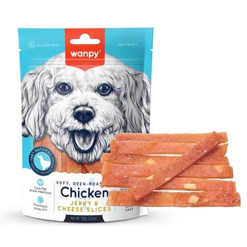 تشویقی سگ ونپی مدل Chicken Jerky And Cheese Slices وزن 100 گرم — تصویر ۲