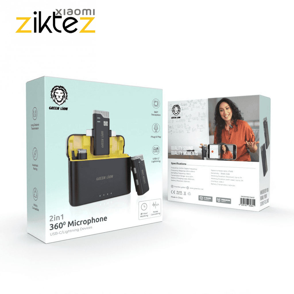 میکروفون یقه ای بیسیم گرین لاین مدل GN2IN1MIC360D(اورجینال ارسال فوری) — تصویر ۴