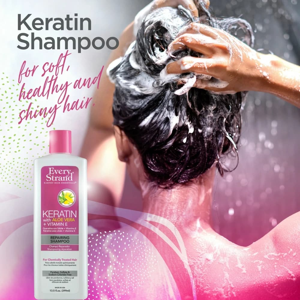 شامپو ترمیم کننده موهای کراتینه اوری استرند | EVERY STRAND Keratin Repairing Shampoo 399 ml — تصویر ۲