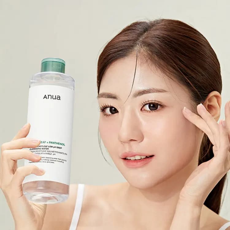 میسلار واتر هارتلیف و پانتنول آنوا پاک کننده عمقی پوست | Anua Heartleaf Low PH Deep Cleansing Water 500 gr — تصویر ۲