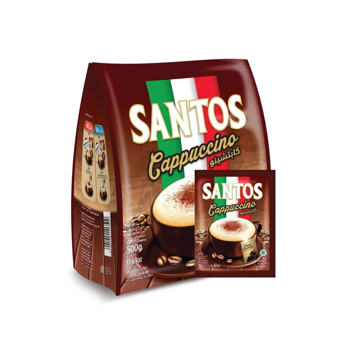 کاپوچینو سانتوس اصلی اندونزی 20 ساشه | SANTOS Cappuccino 500g 20 Sache