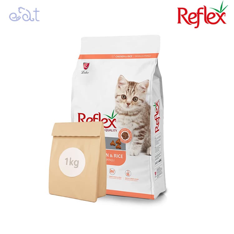 غذای خشک بچه گربه رفلکس با طعم مرغ و برنج مدل Reflex Kitten Chicken & Rice بسته 1 کیلوگرمی