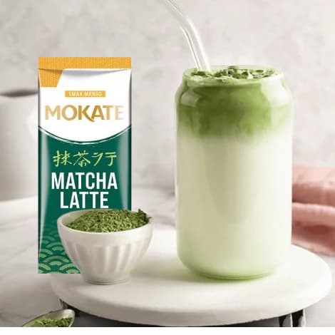 ماچا لاته موکاته طعم انبه پک 6 ساشه ای Mokate Matcha Latte Mango 14gx6 — تصویر ۵