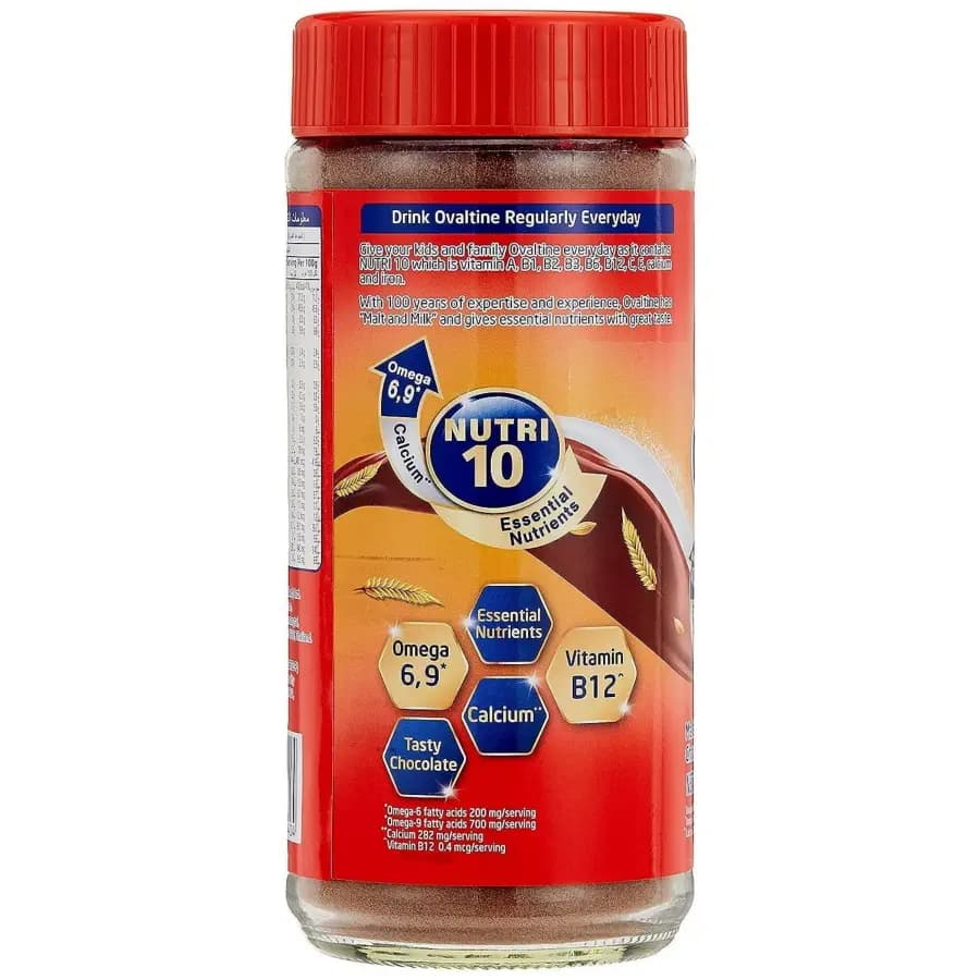 پودر اوالتین شکلاتی همراه با غلات Ovaltine Nutri 10 Chocolate Flavor Malt Drink 400g — تصویر ۲