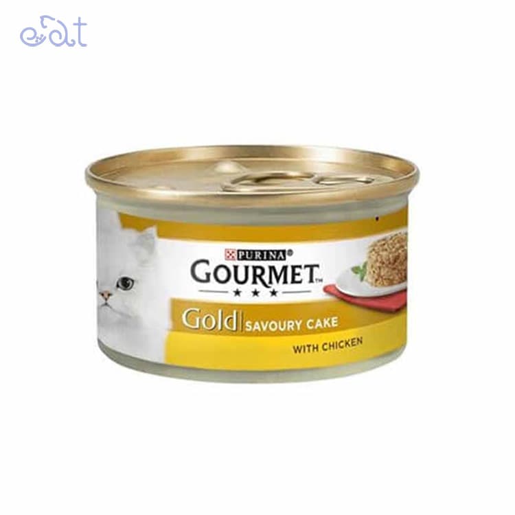 کنسرو کیکی گربه گورمت گلد با طعم گوشت مرغ مدل Gourmet Gold Chiken Cake وزن 85 گرم