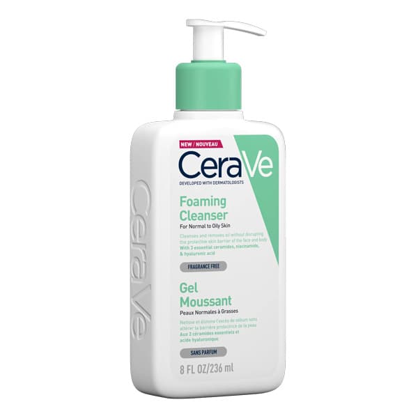 فوم شستشوی صورت سراوی مدل Foaming Cleanser مناسب پوست نرمال تا چرب حجم 236 میل — تصویر ۲