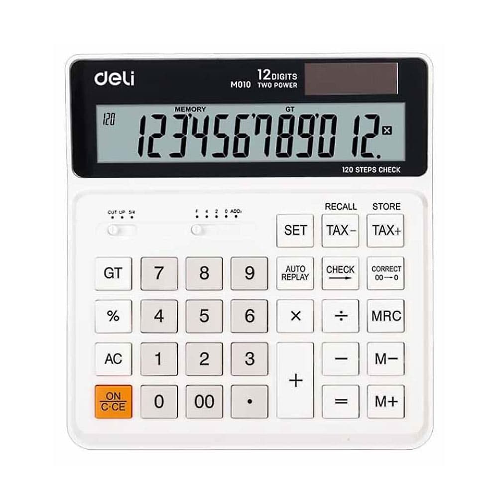 ماشین حساب رومیزی 12رقم دوصفر کد EM01010 دلی
