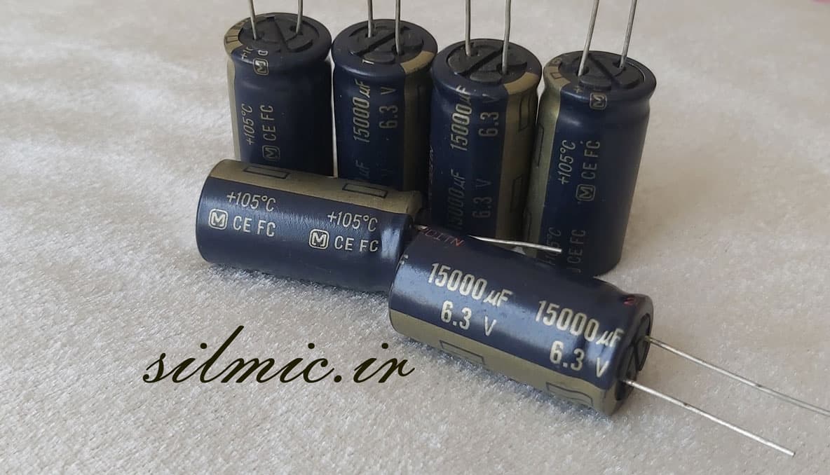 خازن های فای 1500 میکرو فاراد 6.3 ولت سری FC پاناسونیک سری آدیو low impedance — تصویر ۵