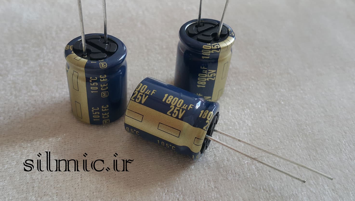 خازن های فای 1800 میکرو فاراد 25 ولت سری FC پاناسونیک سری آدیو low impedance