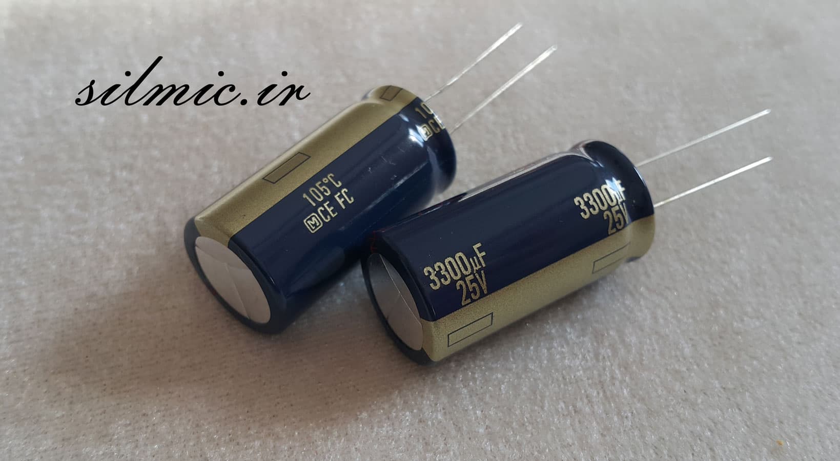 خازن های فای 3300 میکرو فاراد 25 ولت سری FC پاناسونیک سری آدیو low impedance — تصویر ۲