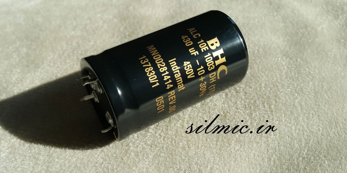 خازن 430 میکرو فاراد 450 ولت BHC ساخت انگلیس با طول عمر بسیار بالا HI-END