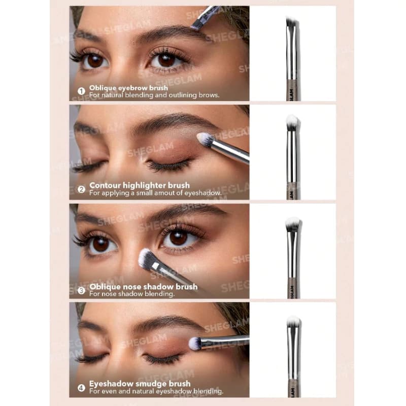 ست براش آرایشی شیگلم مدل GLAM FAM بسته 8 عددی — تصویر ۳