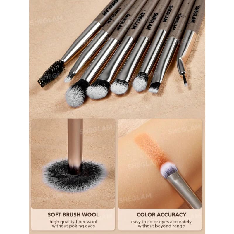 ست براش آرایشی شیگلم مدل GLAM FAM بسته 8 عددی — تصویر ۲