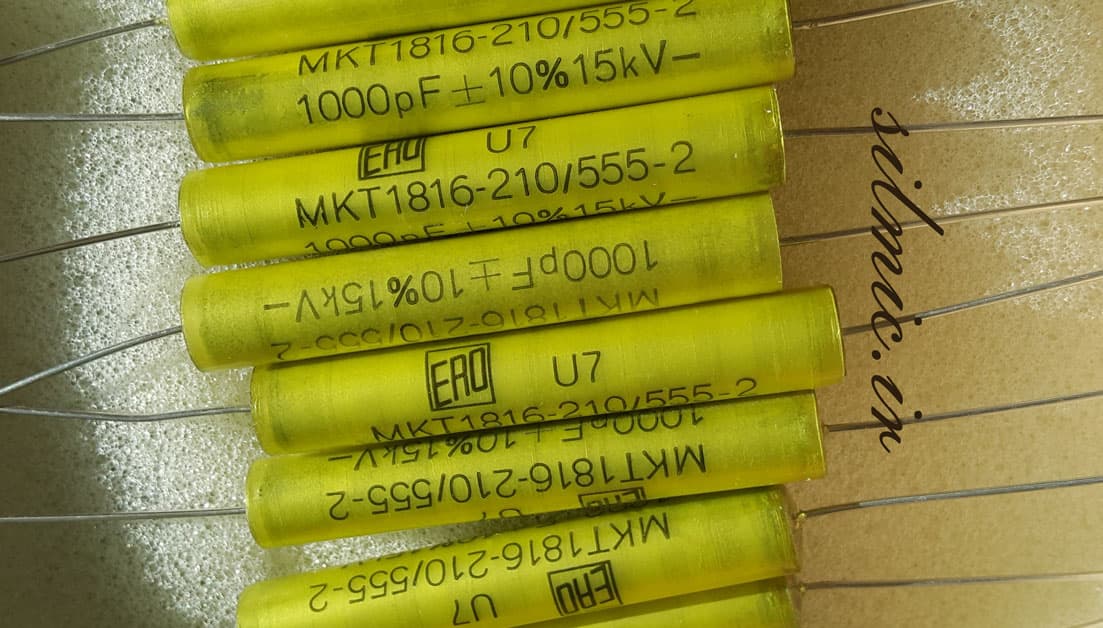 خازن های ولتاژ 1 نانو فاراد 15 کیلو ولت ERO آلمان نوع اکسیال سری MKT1816 — تصویر ۲