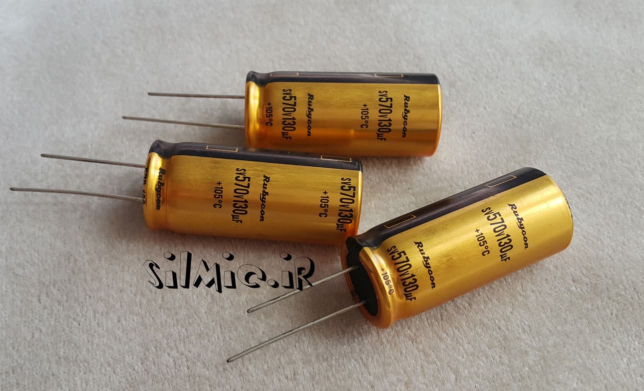 خازن های فای 130 میکرو فاراد 570 ولت Rubycon ژاپن مناسب مدارات لامپی — تصویر ۲