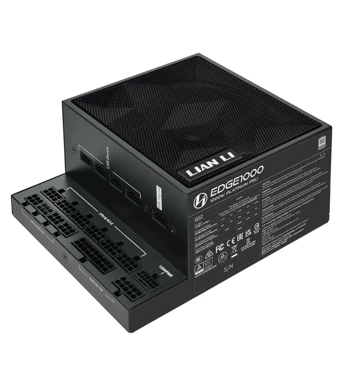 پاور 1200 وات لیان لی EDGE 1200 UK Black Full Modular — تصویر ۸