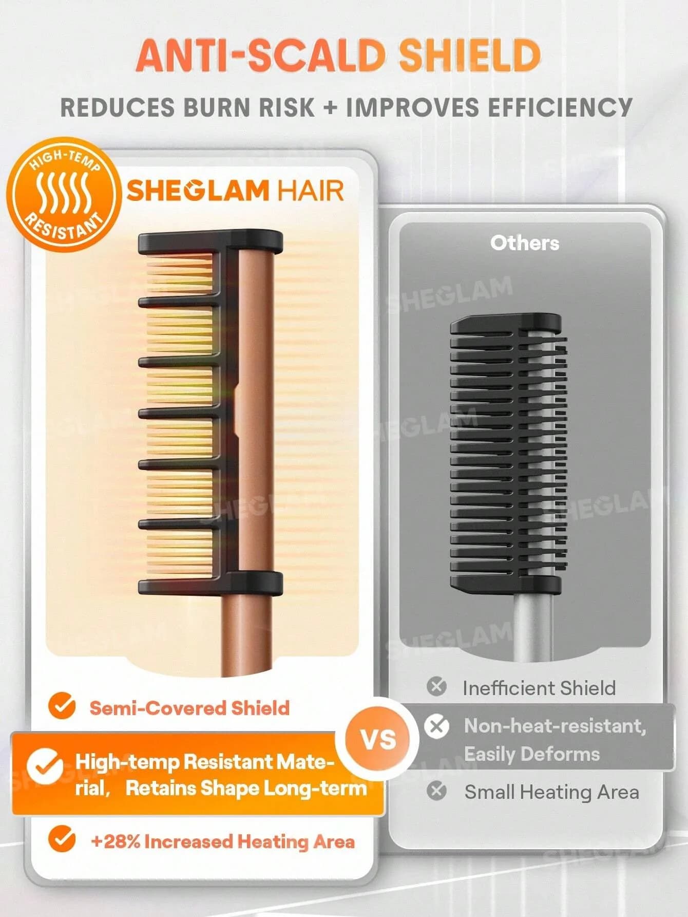 شانه حرارتی صاف کننده مو شیگلم مدل Anti-Burn Hot Comb — تصویر ۴