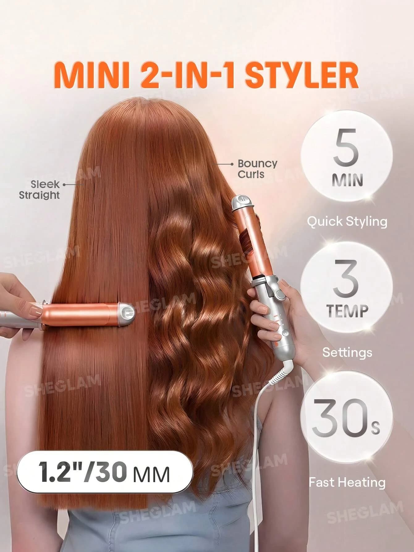اتو مو و فر کننده مسافرتی شیگلم مدل Travel Buddy Pocket Curling Straightener سایز 25 میلی متر — تصویر ۶