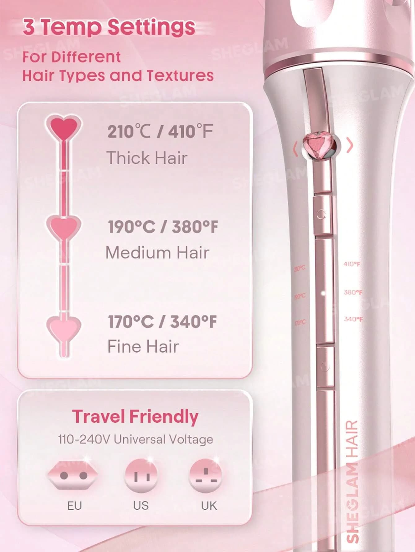 فر کننده اتوماتیک مو شیگلم مدل Cupid’s Charm One-Touch Instant Curler سایز 32 میلی متر — تصویر ۵