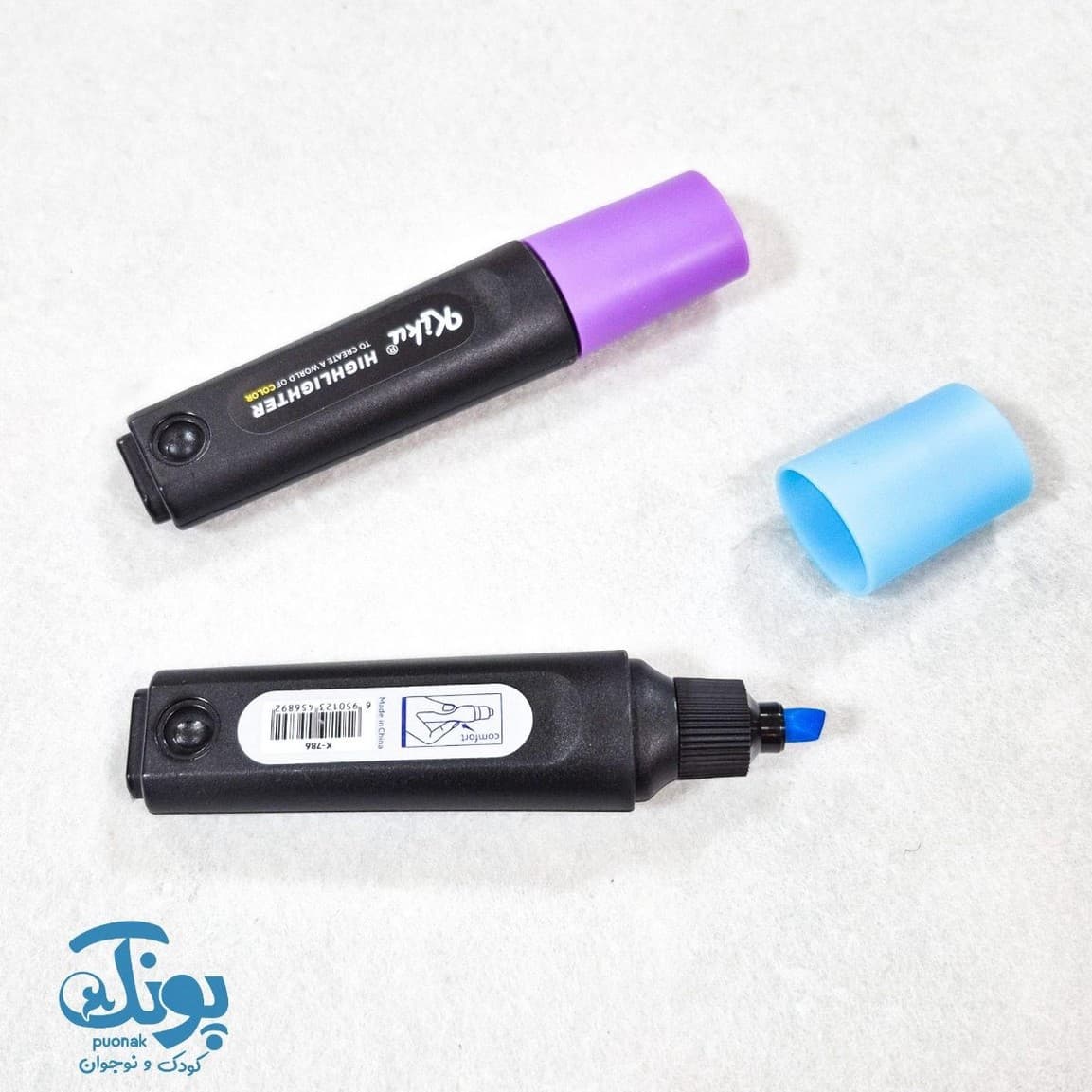 ماژیک هایلایت ۳ عددی کیکو K ۷۸۶ (بنفش، زرد، آبی) — تصویر ۲