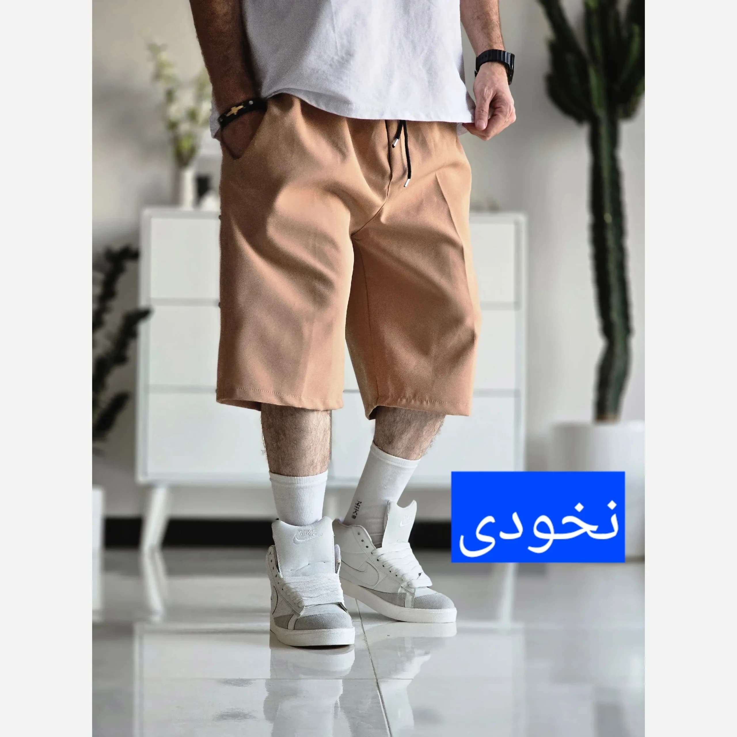 شلوارک مردانه و زنانه پارچه مازراتی فری سایز مناسب وزن 65 تا 100 کیلوگرم در 6 رنگ — تصویر ۵