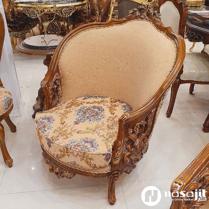 پارچه مبلي شانل سه گل فلوريس نسكافه اي 02 — تصویر ۵