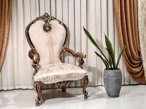 پارچه مبلي سیم بافت شانل سه گل روملو كرم 0101 — تصویر ۳