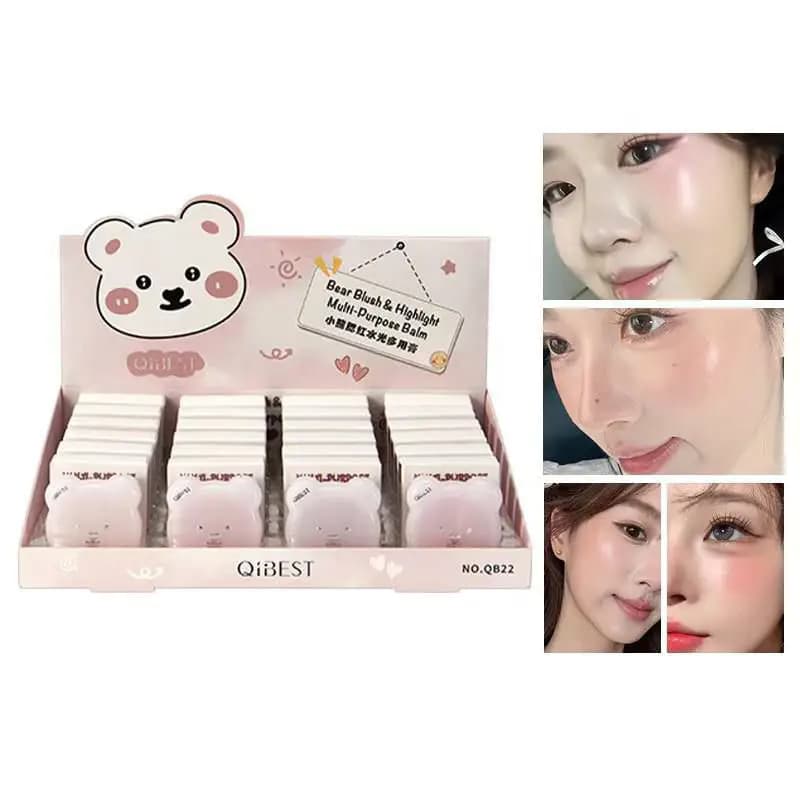 رژ گونه و رژ خیس مایع خرسی کیوبست کد Qb22