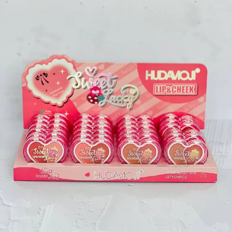 رژ لب و رژگونه قلبی دو رنگ هدی موجی کد Zp – 070395245