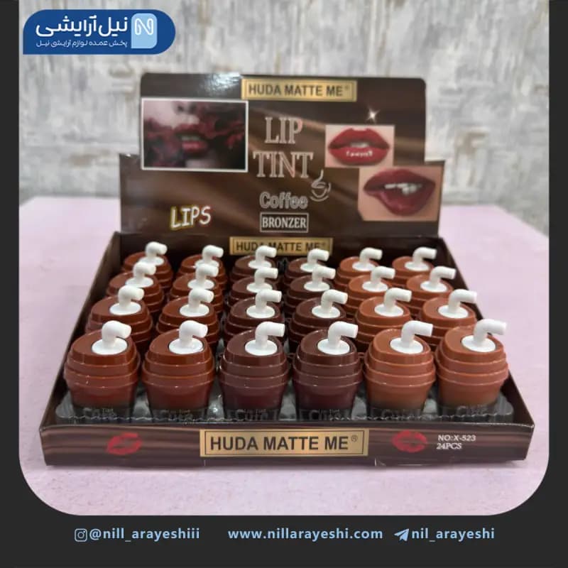 تینت لب قهوه ای طرح آبمیوه نی دار هدی مات می کد X – 523