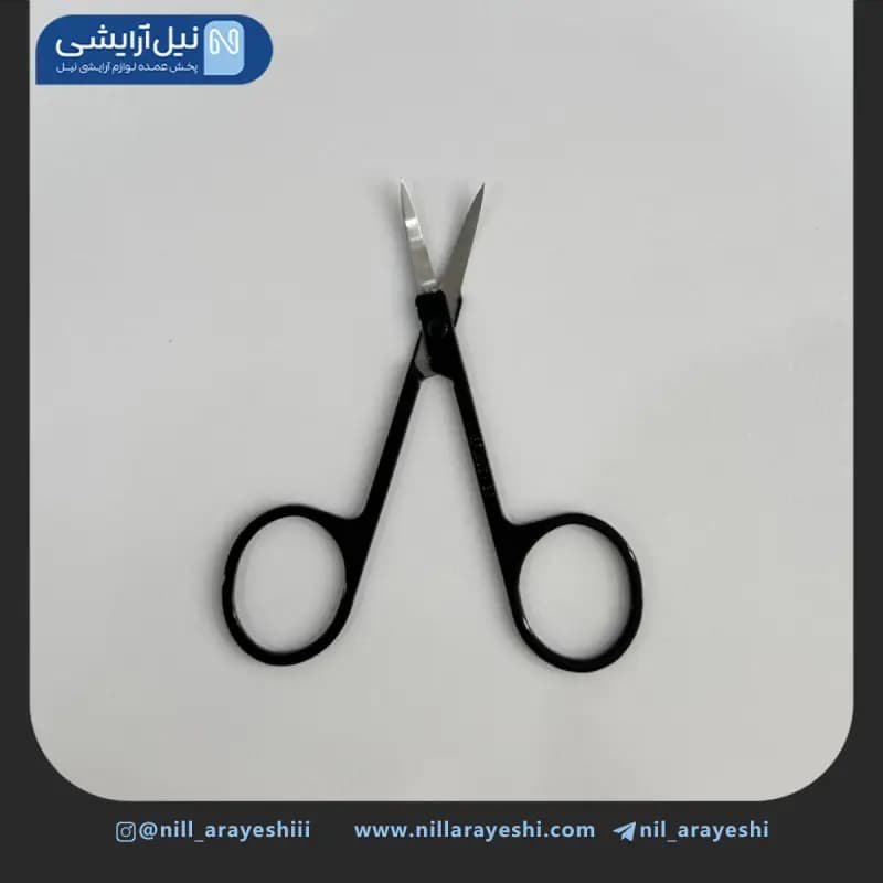 قیچی ابرو دسته مشکی آنی — تصویر ۲