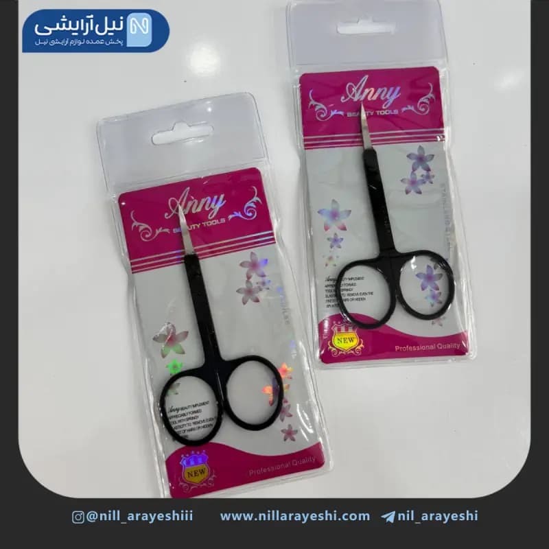 قیچی ابرو دسته مشکی آنی — تصویر ۳