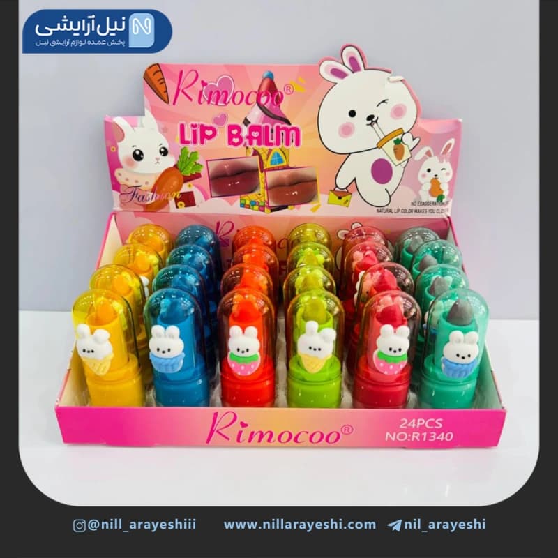 بالم لب حرارتی پوکه رنگی استیکر دار خرگوشی ریموکو کد R1340