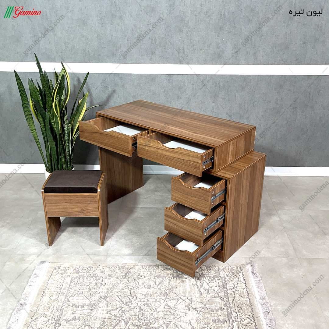 میز آرایش مدرن ساده و شیک و لاکچری نشیمن دار مدل ماکان — تصویر ۶