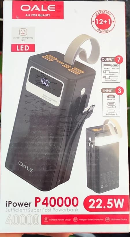 پاوربانک 40 هزار فست شارژ از برند OALE — تصویر ۳