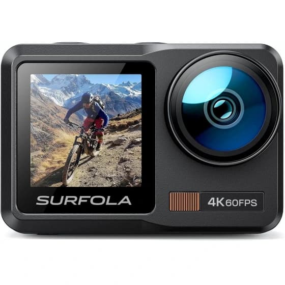 دوربین ورزشی(اکشن کمرا) برند سورفولا SURFOLA مدل SF630 کیفیت ۴K ضد آب با دو نمایشگر و لرزشگیر — تصویر ۴