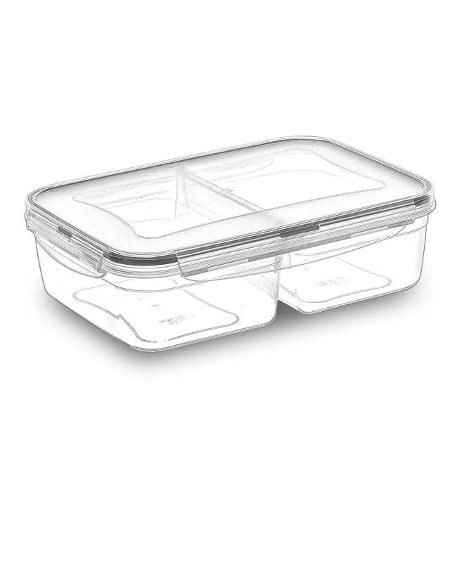 ظرف نگهدارنده مستطیل دو قسمتی 2 لیتری ایراک کد LC525 — تصویر ۲