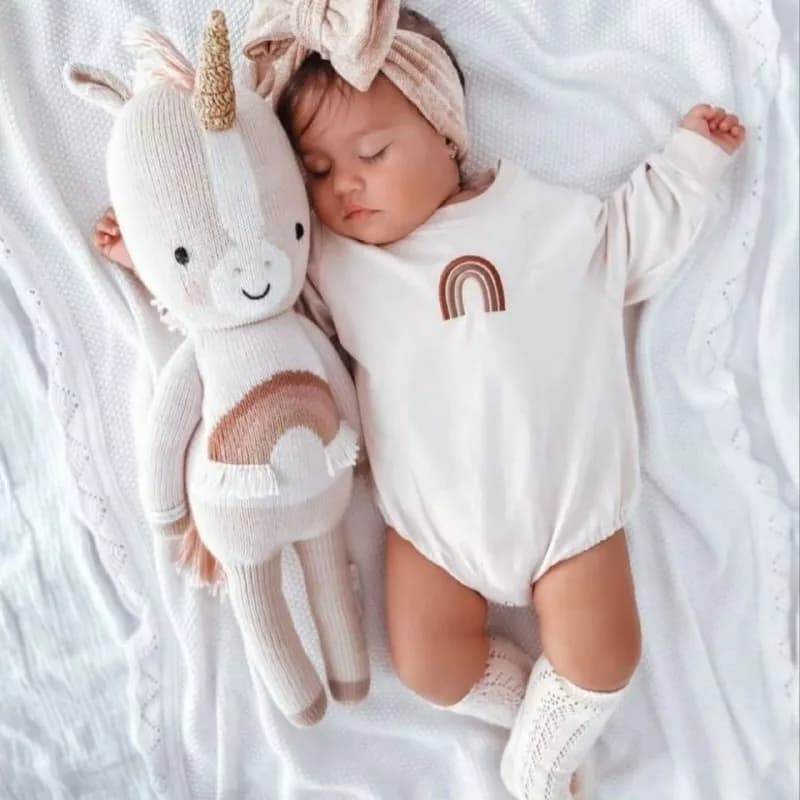 بادی آستین بلند رنگین کمان گلدوزی سایز ۱ تا ۳ کد ۵۲۵۹