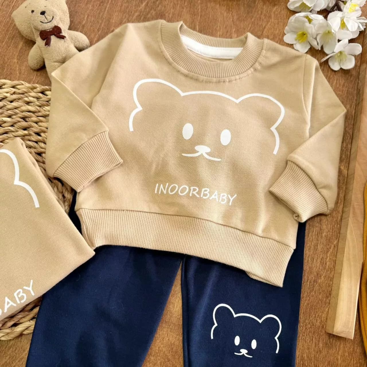بلوز شلوار خرس INOORBABY سایز ۳۰،۳۵ کد ۵۵۵۷ — تصویر ۳