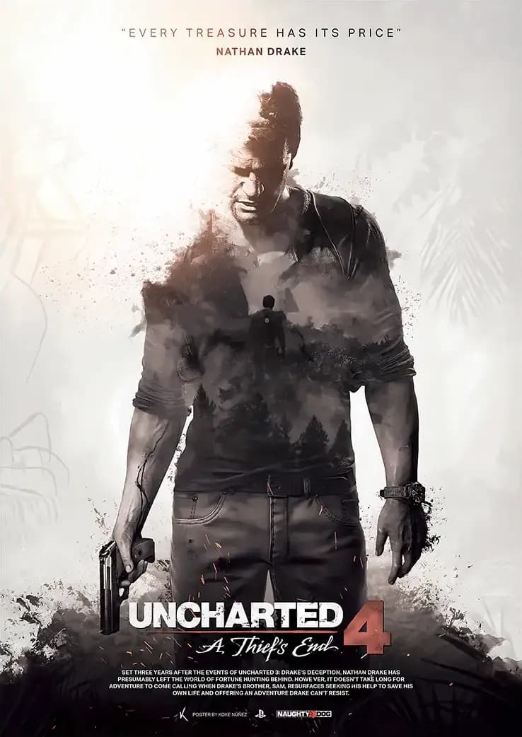 متال پوستر بازی Uncharted کد N201