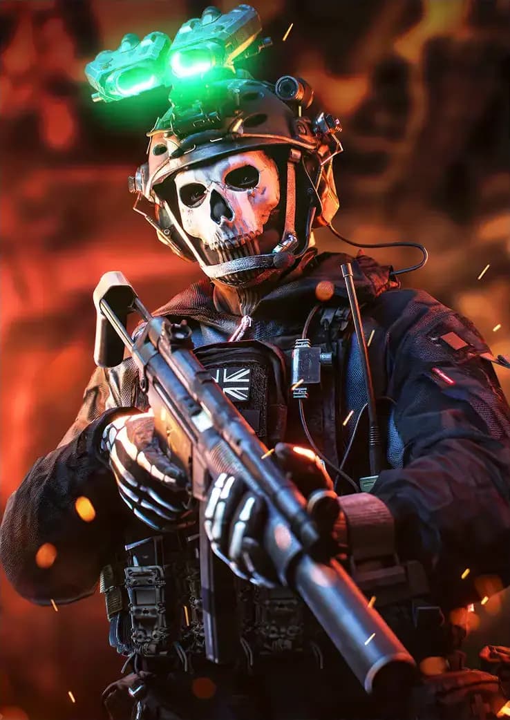 متال پوستر بازی Call Of Duty شخصیت گوست کد N221