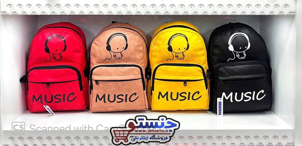 کوله پشتی دخترانه و پسرانه اسپرت طرح چرم (کیف مدرسه طرحدار )music,… کد 4431 — تصویر ۴