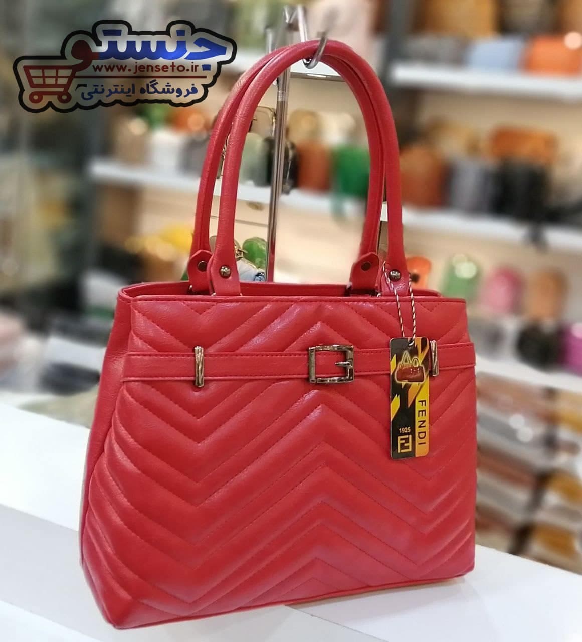 کیف زنانه مجلسی دو خانه کمربند دار fendi جدید کد 956 — تصویر ۷