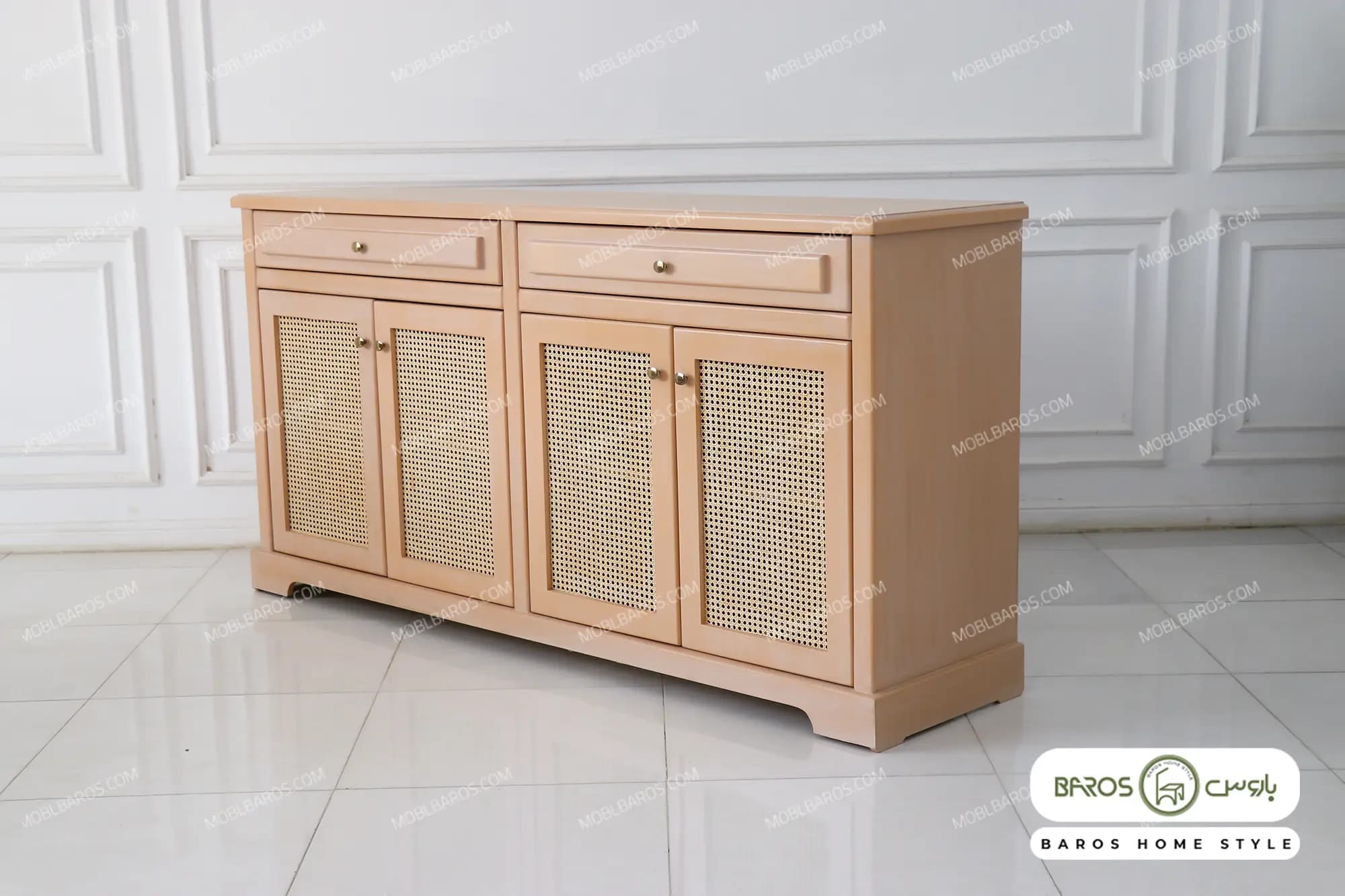 میز کنسول چوبی حصیری راشل کد ۵ — تصویر ۲