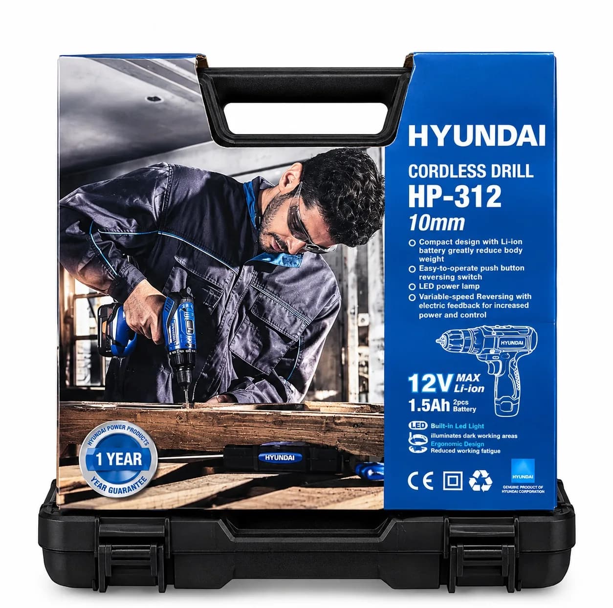 پیچ گوشتی شارژی 12 ولت هیوندای مدل HP-312 — تصویر ۵