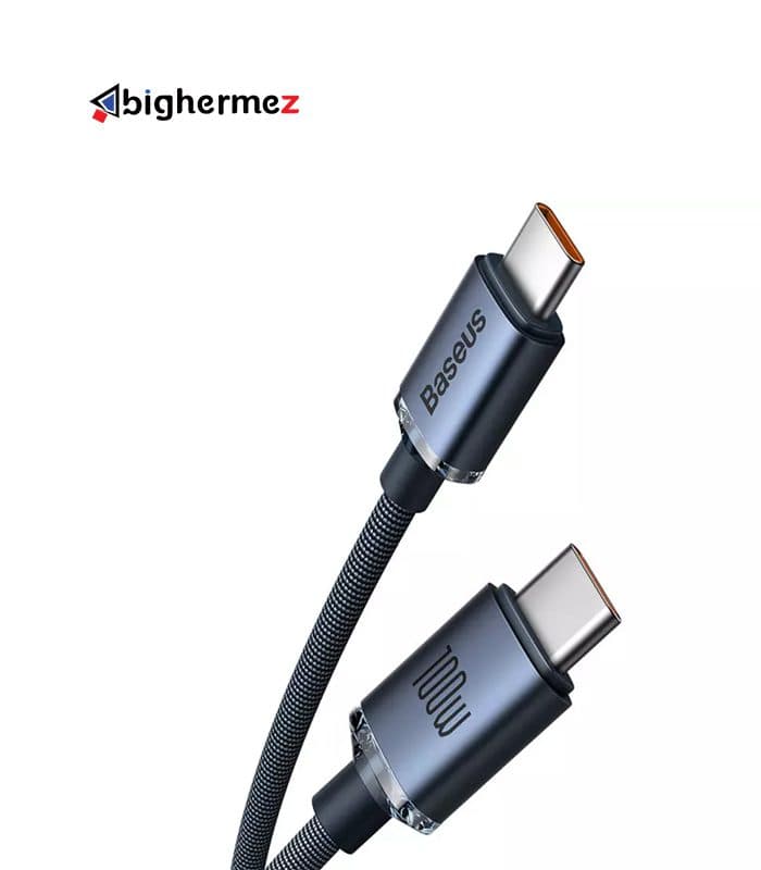 کابل شارژ دوسر TYPE-C باسئوس مدل BS-CAJY000601 100W به طول 1.2 متر — تصویر ۲